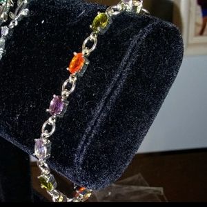 Sterling Silver bracelet multiple stones